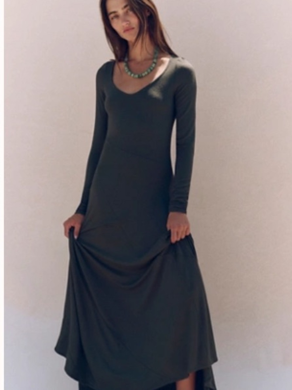 Free people Tatiana maxi free in army green NWT